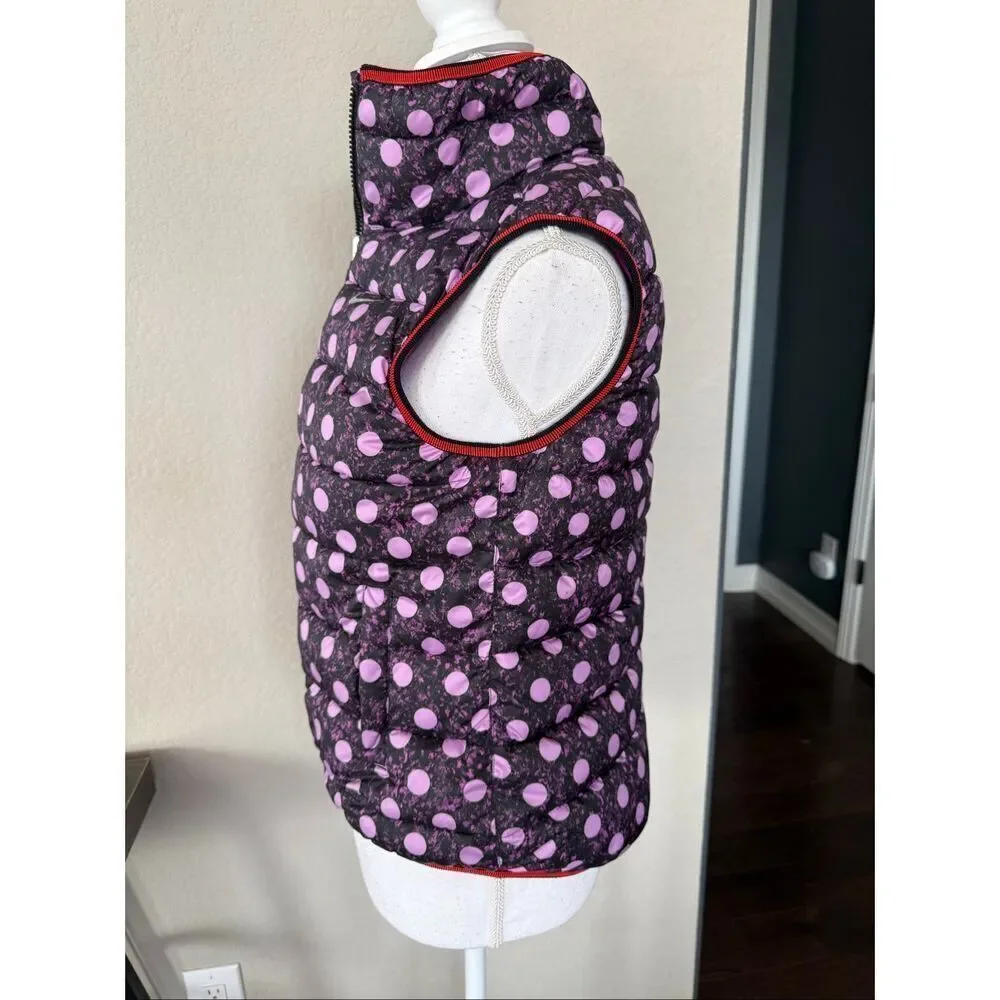 NEW Nike Girls Large Reversible Purple Polka Dot Orange Puffer Vest
